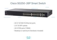 Cisco SG250-26P 26 poorts Gigabit PoE Switch - thumbnail