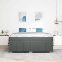 Bedframe met matras Donkergrijs 180 x 200 cm Stof - thumbnail