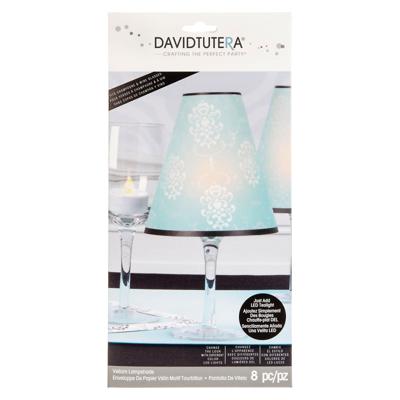Darice • vellum shade x8 damask blue/black