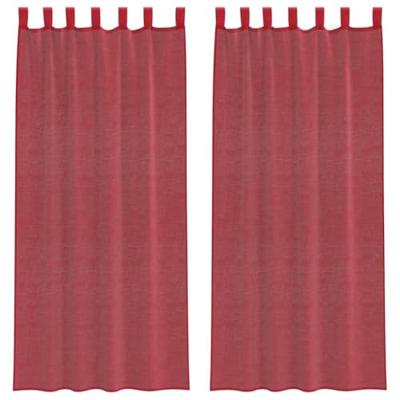 Gordijnen voile met roedezakken 2 st wijnrood Gordijnen voile met roedezakken 2 st wijnrood