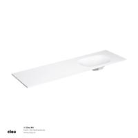 Clou Hammock Wastafelblad Enkele Waskom Rechts 170cm Compositie 21 Aluite Mat Wit - thumbnail