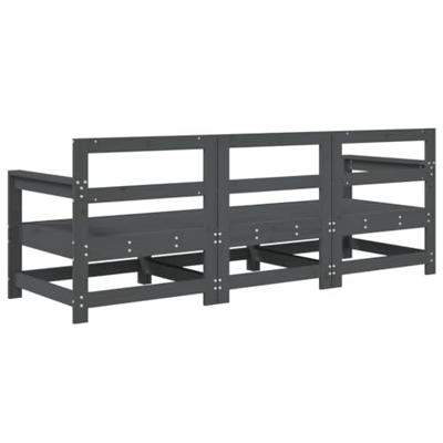 3-delige Loungeset massief grenenhout grijs 3-delige Loungeset massief grenenhout grijs