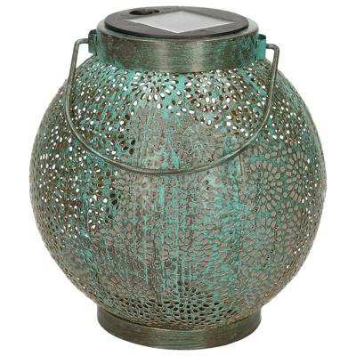 Solar Lantaarn Metaal Turquoise Ø16cm