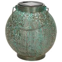 Solar Lantaarn Metaal Turquoise Ø16cm - thumbnail