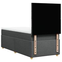 Boxspring met matras stof donkergrijs 90x190 cm - thumbnail