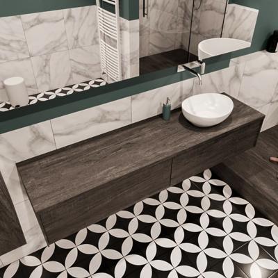 Mondiaz Lush Barco badmeubel eiken Dark brown 180 cm 2 lades mdf 1 waskom rechts zonder kraangat Mondiaz Lush Barco badmeubel eiken Dark brown 180 cm 2 lades mdf 1 waskom rechts zonder kraangat