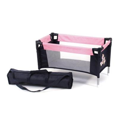 Poppen Reisbedje - Pink Checkered