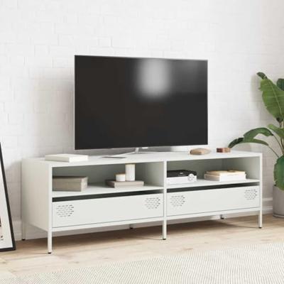 Tv-meubel 135x39x43,5 cm koudgewalst staal wit