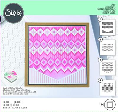Sizzix • layered stencils textile 4pieces