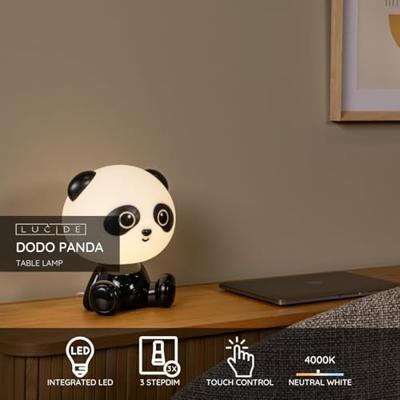 Lucide DODO PANDA - Tafellamp Kinderkamer - LED 3 StepDim - 1x3W 4000K - Zwart