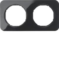 Berker R.1 Afdekraam 2-voudig Zwart 10122145 - thumbnail