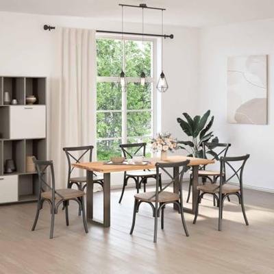 Eettafelpoten 2 st U-vormig 50x(72-73) cm staal naturel