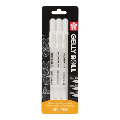 Sakura blisterkaart gelly roll 05, 08, 10 wit, 3 stuks