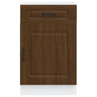 Keuken onderkast Kalmar bewerkt hout bruin eikenkleur - thumbnail
