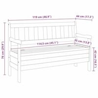 Tuinbank met opslag Bruin 119 x 44 x 76 cm Massief grenenhout - thumbnail
