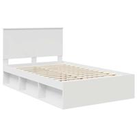 Bedframe met hoofdeinde Wit 120 x 190 cm Massief grenenhout - thumbnail