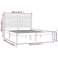 Bedframe massief hout wit 140x200 cm - thumbnail