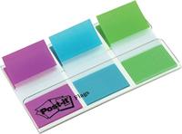 Post-it Index standaard, ft 25,4 x 43,2 mm, blister met 3 kleuren, 20 tabs per kleur - thumbnail