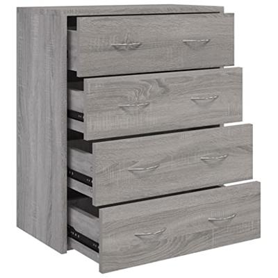 Dressoir met 4 lades 60x30,5x71 cm grijs sonoma