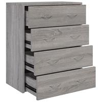 Dressoir met 4 lades 60x30,5x71 cm grijs sonoma - thumbnail