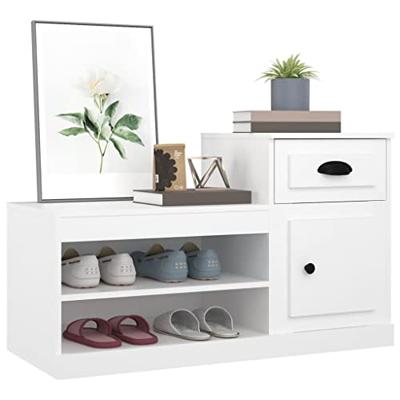 Schoenenkast 100x42x60 cm bewerkt hout wit