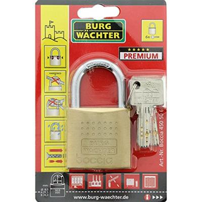 Burg Wächter 33721 Hangslot 50.00 mm Verschillend sluitend Messing Sleutelslot Burg Wächter 33721 Hangslot 50.00 mm Verschillend sluitend Messing Sleutelslot