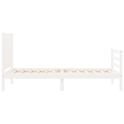 Bedframe met hoofdbord massief hout wit