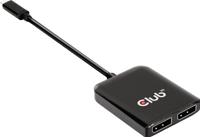 Club 3D USB 3.2 Gen2 type-C (DP Alt-Mode) naar DisplayPort Dual Monitor 4K60Hz M/F MST Hub displayport splitter - thumbnail