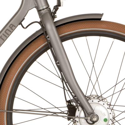 Cortina voorvork e-foss fm lead metal matt