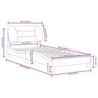 Bedframe met hoofdbord kunstleer bruin 90x200 cm - thumbnail