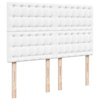 Boxspring met matras kunstleer wit 140x190 cm - thumbnail