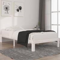 Bedframe massief grenenhout wit 100x200 cm - thumbnail