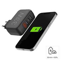 Hama USB-oplader 33.00 W 4x USB-A USB PD 3.0, Quick Charge 3.0, QC 4+ Zwart Binnen - thumbnail