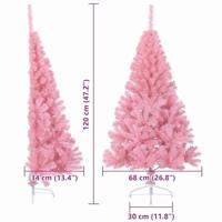 VidaXL Kunstmatig voorverlicht kerstboom met 150 led roze 120 cm pvc - thumbnail