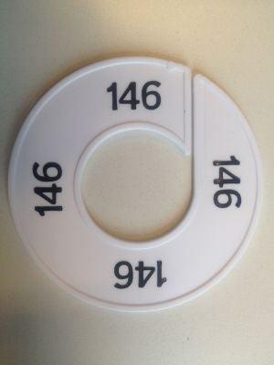 Maatring 9cm wit/zwart 146