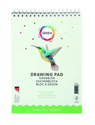 Tekenblok qrea a5 24vel 160gr spiraal | 5 stuks