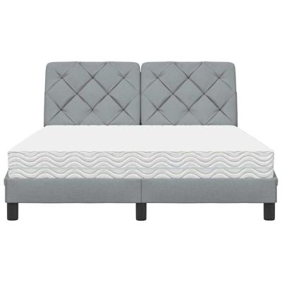 Bed met matras stof lichtgrijs 140x200 cm - thumbnail