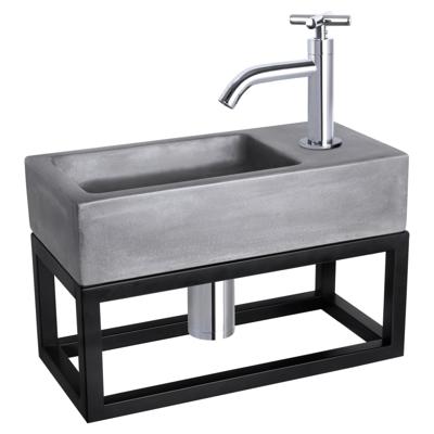 Differnz Differnz Ravo fonteinset beton donkergrijs - kraan kruis - met handdoekrek chroom