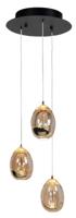 Highlight Hanglamp Golden Egg 3 lichts Ø 25 cm amber-zwart - thumbnail