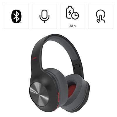 Hama Bluetooth-hoofdtelefoon, over-ear, draadloze hoofdtelefoon om te telefoneren, opvouwbare oortelefoons, muziek beluisteren met bass boost, headset met microfoon, 38 uur looptijd, spraakbesturing,