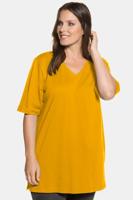 Ulla Popken T-shirt, relaxed, V-hals, zijsplitten - Grote Maten - thumbnail