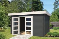 Outdoor Life Products | Tuinhuis Mikkel 380 x 275 | Gecoat | Carbon Grey-Wit - thumbnail