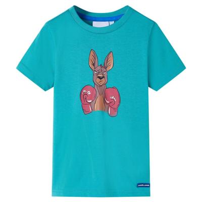 Kindershirt met korte mouwen 140 donkermintkleurig Kindershirt met korte mouwen 140 donkermintkleurig