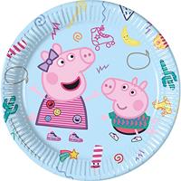 Globos Papieren bordjes fsc peppa pig, 8st. - thumbnail