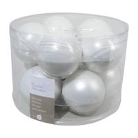 10 kerstballen winterwit emaille 60 mm KSD - Ksd - thumbnail