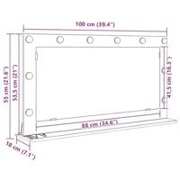 VidaXL Schmink spiegel rechthoekig grijs sonoma 100 x 55 x 18 cm - thumbnail