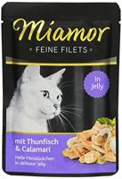 MIAMOR Feine Filets Tuna with squid - nat kattenvoer - 100g - thumbnail