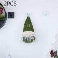 2 stuks CX20211 Cirkel Faceless pop kerstboom hanger decoratie (groen) - thumbnail