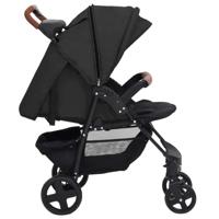 VidaXL Kinderwagen 2-in-1 staal antracietkleurig - thumbnail