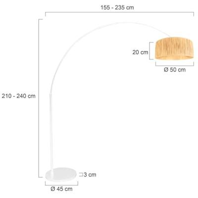 Steinhauer BooglampSparkled Light wit met strokleurige kap - 3785W